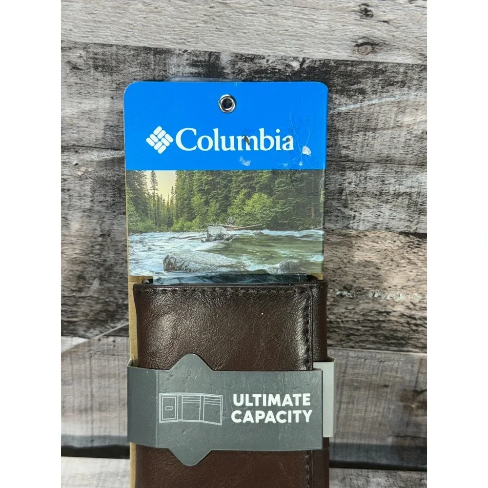 New Columbia Tri-Fold Wallet Brown RFID Secured